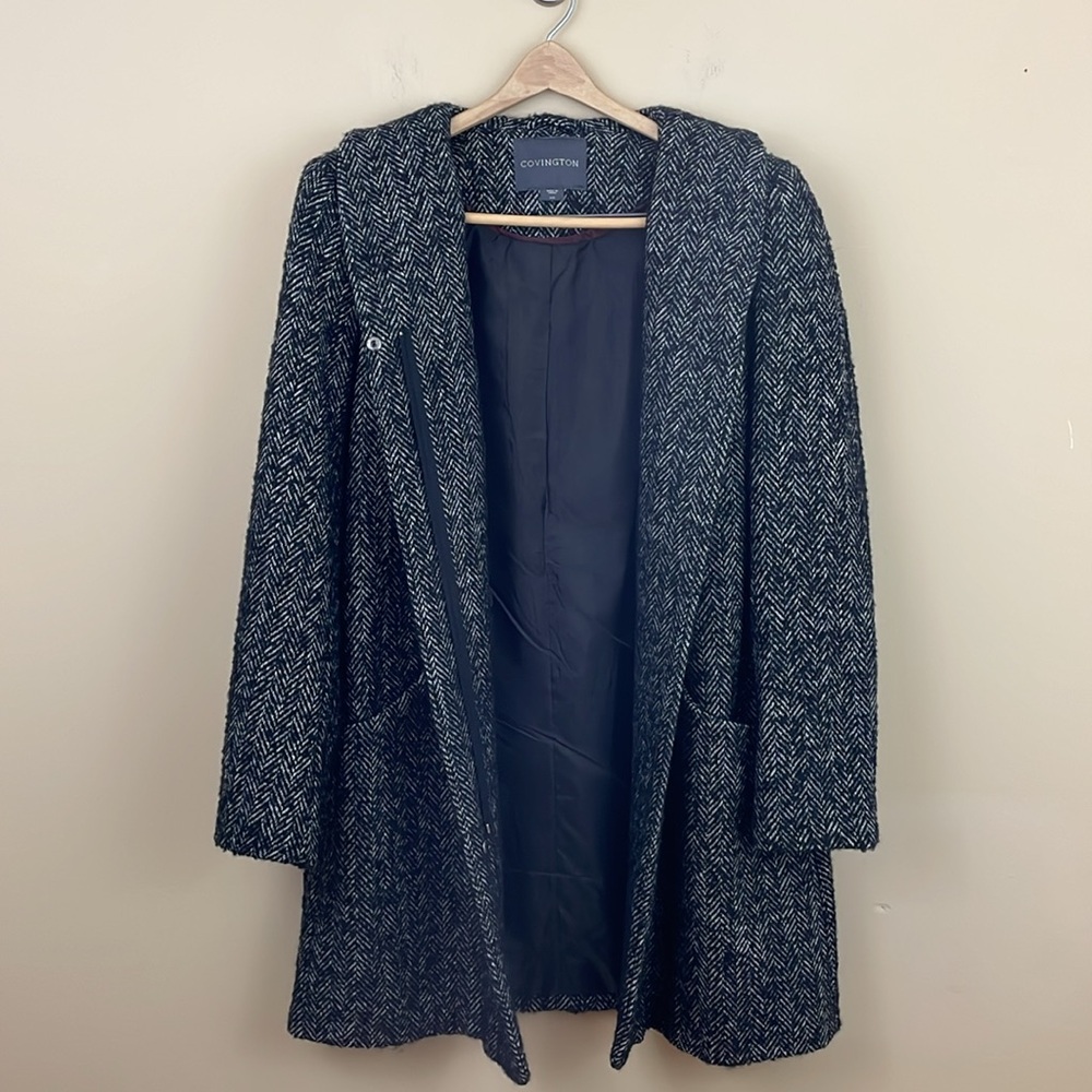 Covington coat jacket black gray Large